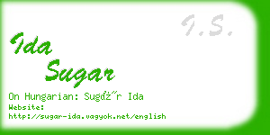 ida sugar business card